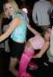 two drunk girls dancing